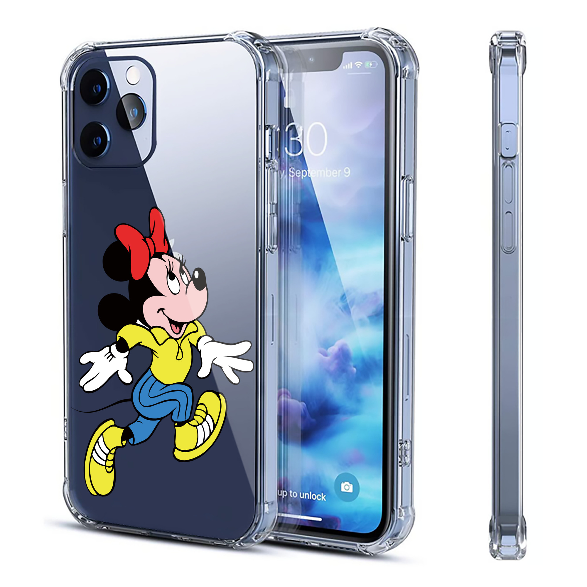 （画像用） ミッキーマウス Mickey Mouse 【iPhone 12シリーズ対応】透明スマホケース（クリアソフトケース）